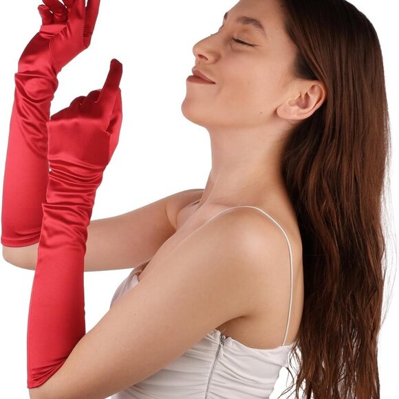 Satin Bridal Wedding Gloves, Prom Costume Gloves, Special Satin Gloves for Women